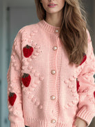 Strawberry Button Down Long Sleeve Cardigan-Cardigans-Krush Kandy, Women's Online Fashion Boutique Located in Phoenix, Arizona (Scottsdale Area)