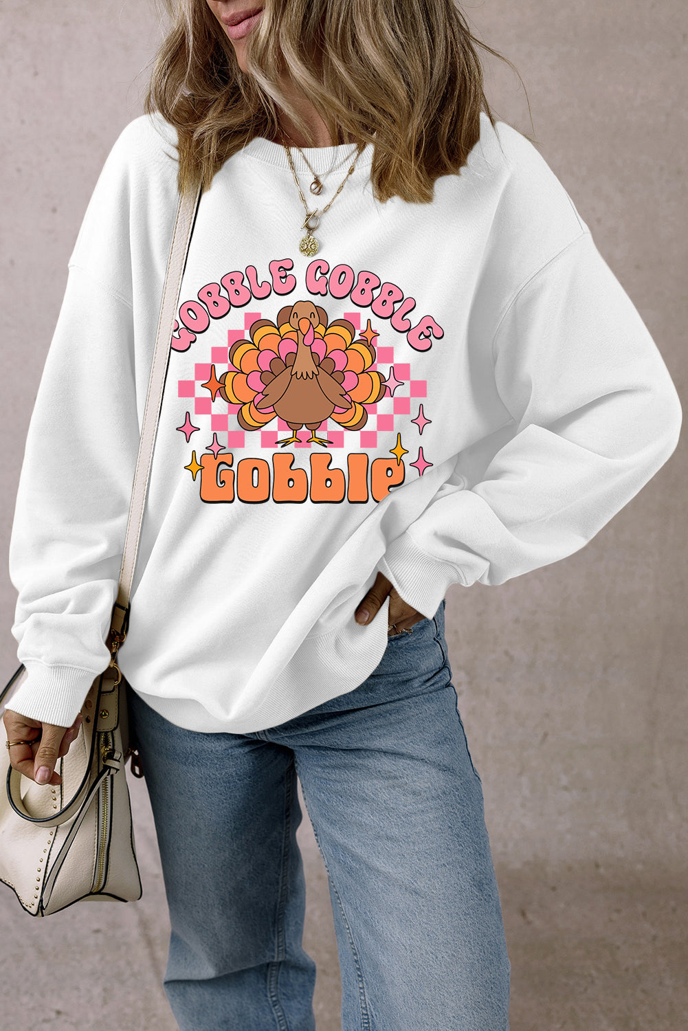 Gobble Gobble Thanksgiving Sweatshirt-Sweatshirt-Krush Kandy, Women's Online Fashion Boutique Located in Phoenix, Arizona (Scottsdale Area)