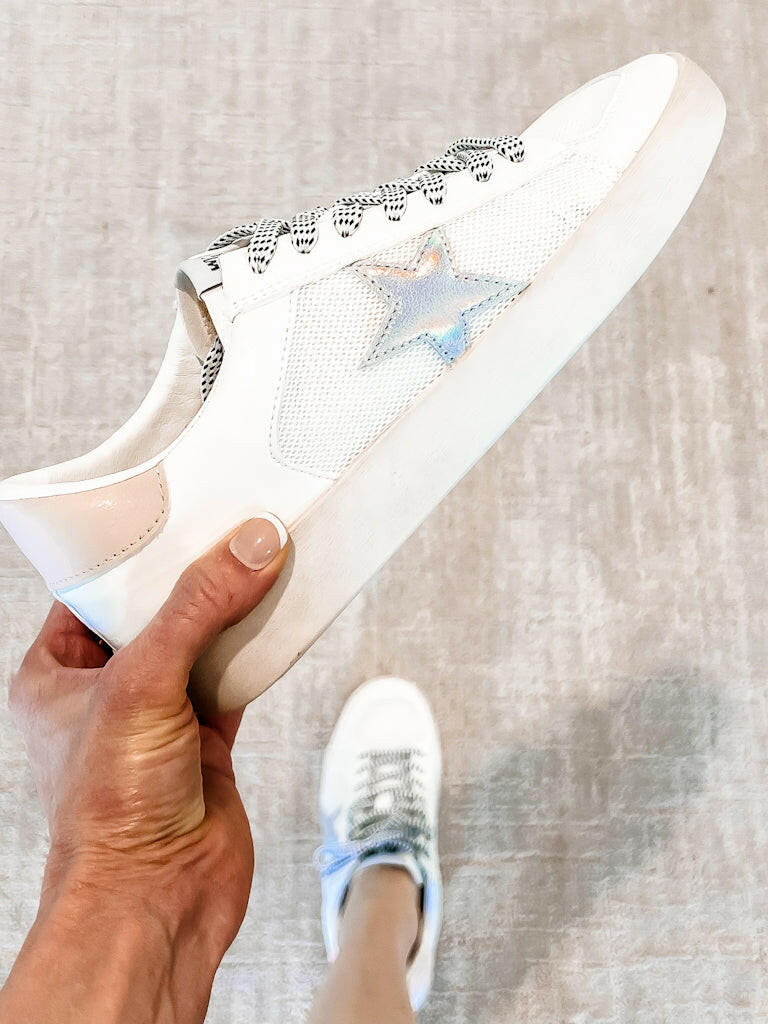 Candace Holographic Star Sneakers-Sneakers-Krush Kandy, Women's Online Fashion Boutique Located in Phoenix, Arizona (Scottsdale Area)
