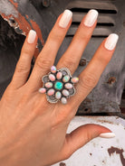 Aurora Opal Cluster Sterling Silver Ring-Rings-Krush Kandy, Women's Online Fashion Boutique Located in Phoenix, Arizona (Scottsdale Area)