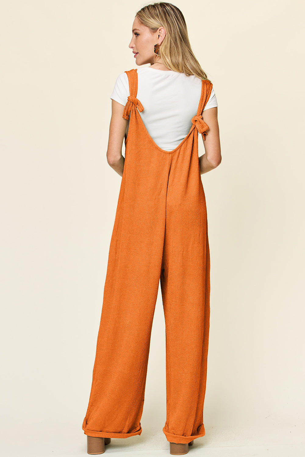 Double Take Full Size Texture Sleeveless Wide Leg Jumpsuit-Krush Kandy, Women's Online Fashion Boutique Located in Phoenix, Arizona (Scottsdale Area)