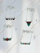 Amber, Turquoise & Crystal Small Necklaces-Necklaces-Krush Kandy, Women's Online Fashion Boutique Located in Phoenix, Arizona (Scottsdale Area)