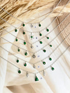 Irish Green Dahlia Dangling Necklace sno 30-Necklaces-Krush Kandy, Women's Online Fashion Boutique Located in Phoenix, Arizona (Scottsdale Area)