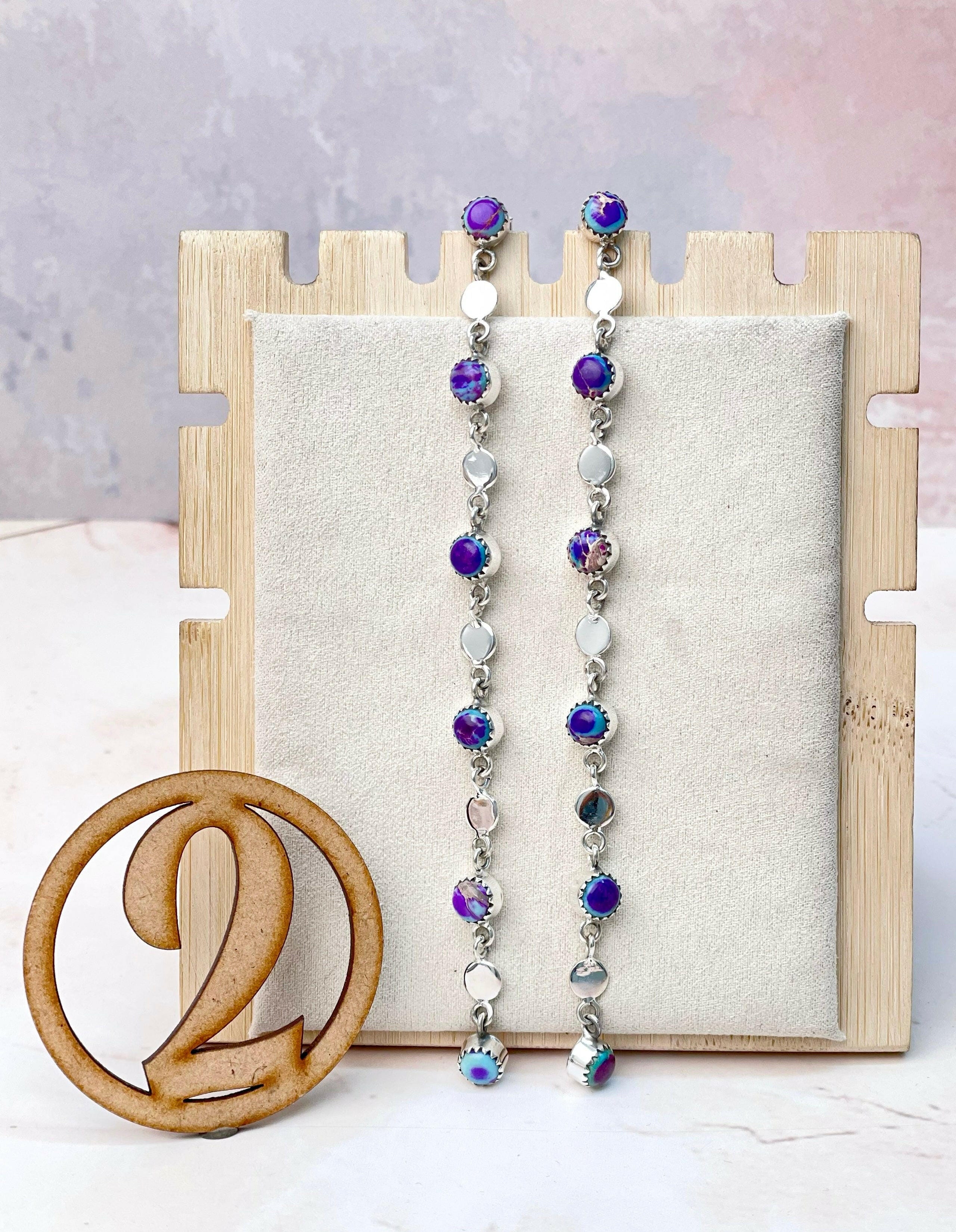 Desert Jasper Long Earrings-Earrings-Krush Kandy, Women's Online Fashion Boutique Located in Phoenix, Arizona (Scottsdale Area)