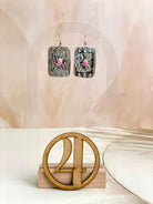 Western Glam Stamped Sterling Single Stone Earrings-Earrings-Krush Kandy, Women's Online Fashion Boutique Located in Phoenix, Arizona (Scottsdale Area)