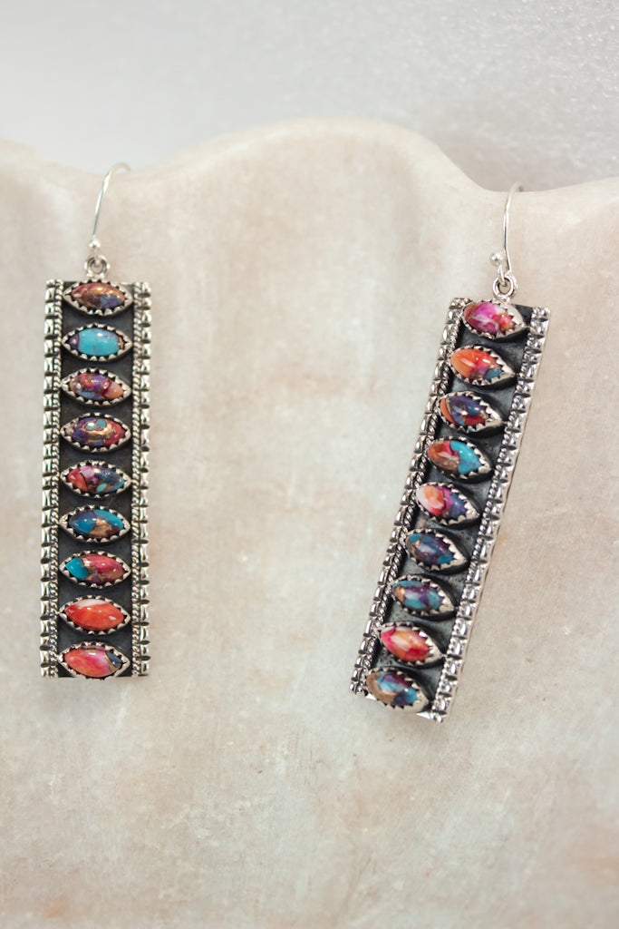 Showstopper Stone Bar Earrings-Drop Earrings-Krush Kandy, Women's Online Fashion Boutique Located in Phoenix, Arizona (Scottsdale Area)