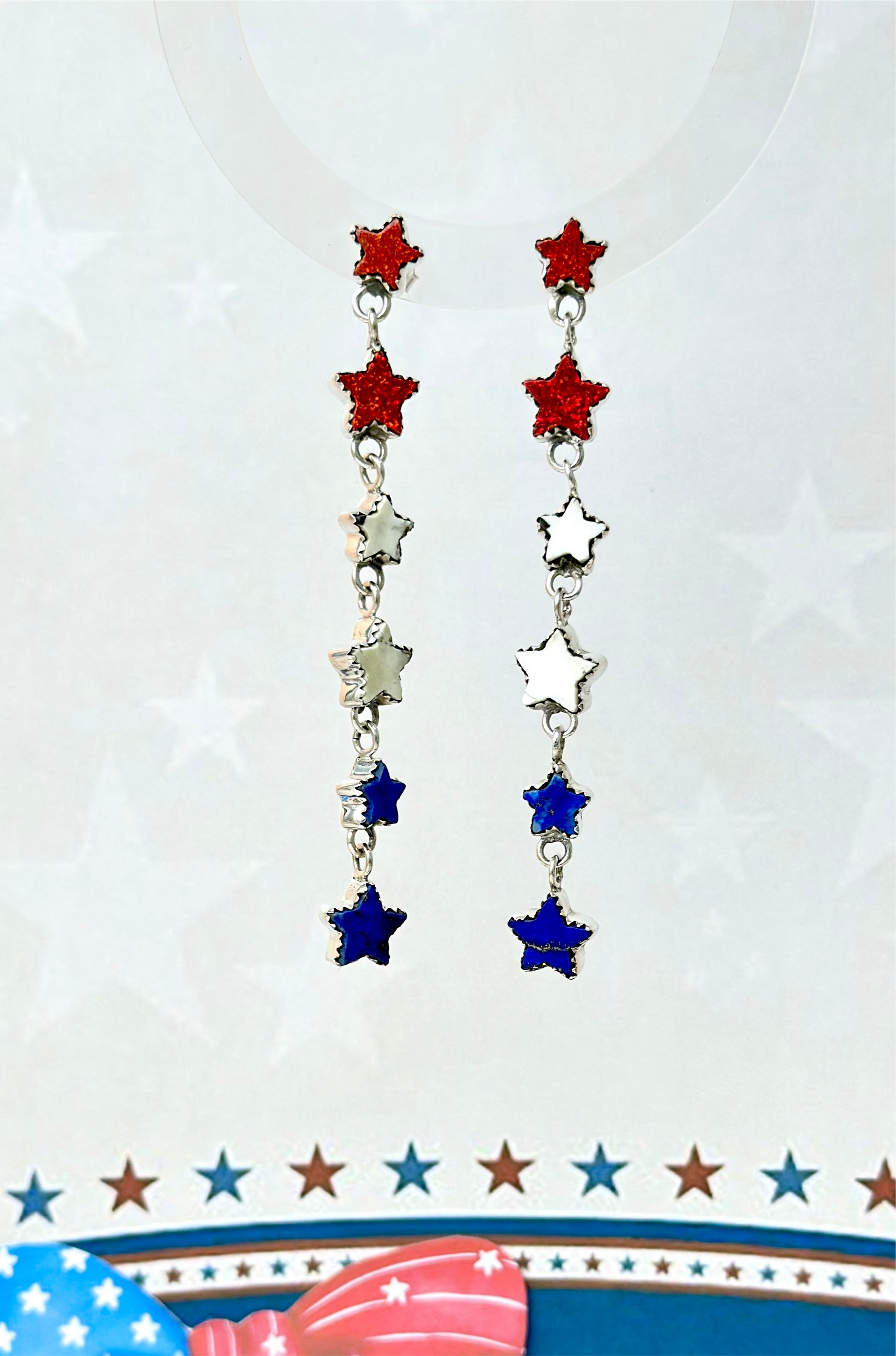 Proud & Long Sparkling Stars Earrings-Earrings-Krush Kandy, Women's Online Fashion Boutique Located in Phoenix, Arizona (Scottsdale Area)