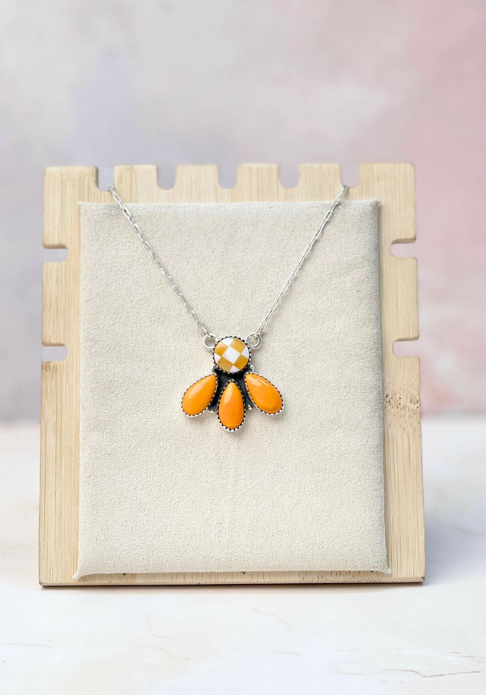 Tangerine Rosarita and Aurora Opal CZ Chain Necklace-Necklaces-Krush Kandy, Women's Online Fashion Boutique Located in Phoenix, Arizona (Scottsdale Area)