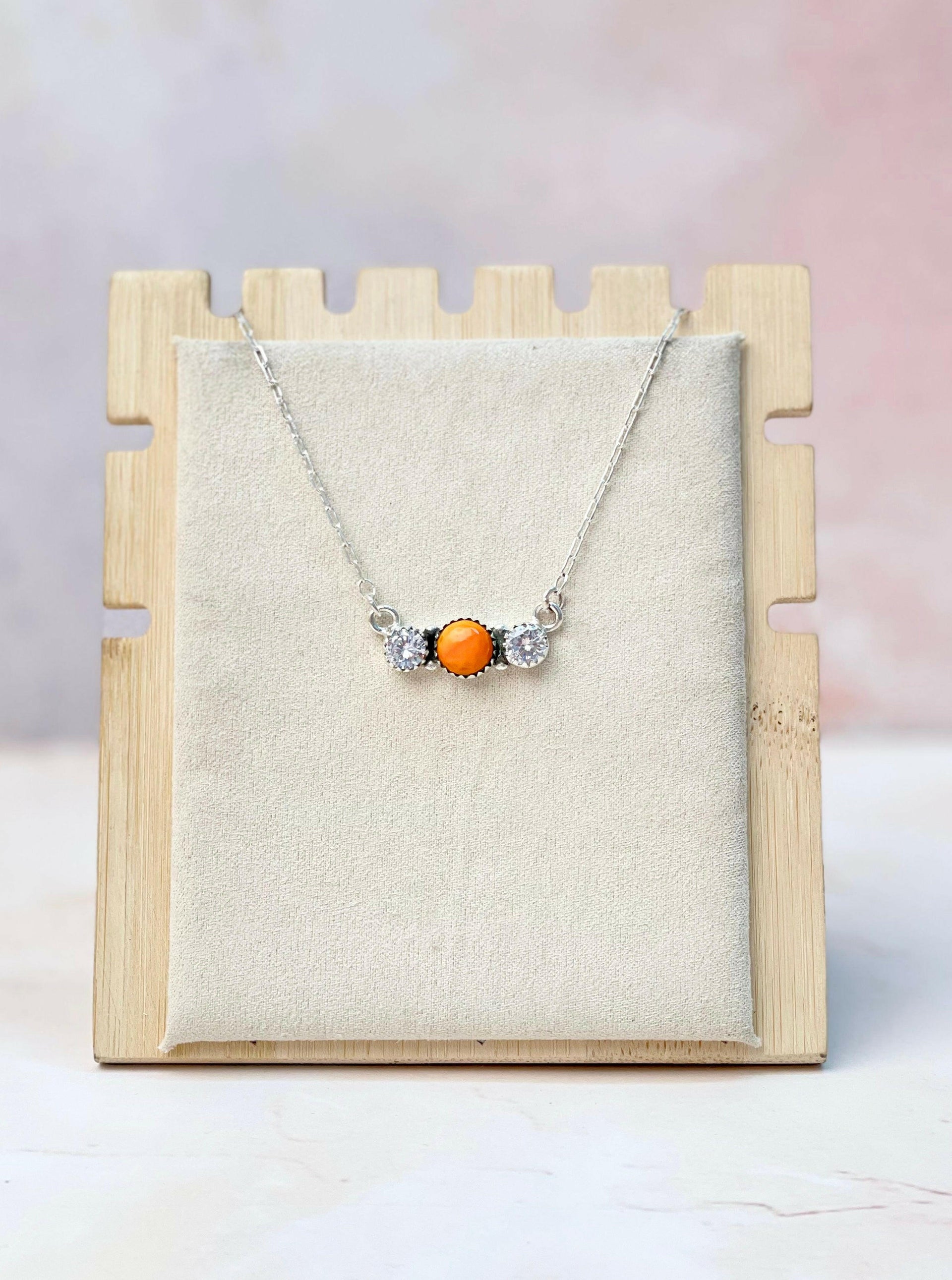Tangerine Rosarita CZ Dainty Necklace-Necklaces-Krush Kandy, Women's Online Fashion Boutique Located in Phoenix, Arizona (Scottsdale Area)