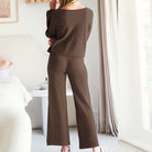 LUXE Soft Long Sleeve & Wide Leg Pant Lounge Set-Pants-Krush Kandy, Women's Online Fashion Boutique Located in Phoenix, Arizona (Scottsdale Area)