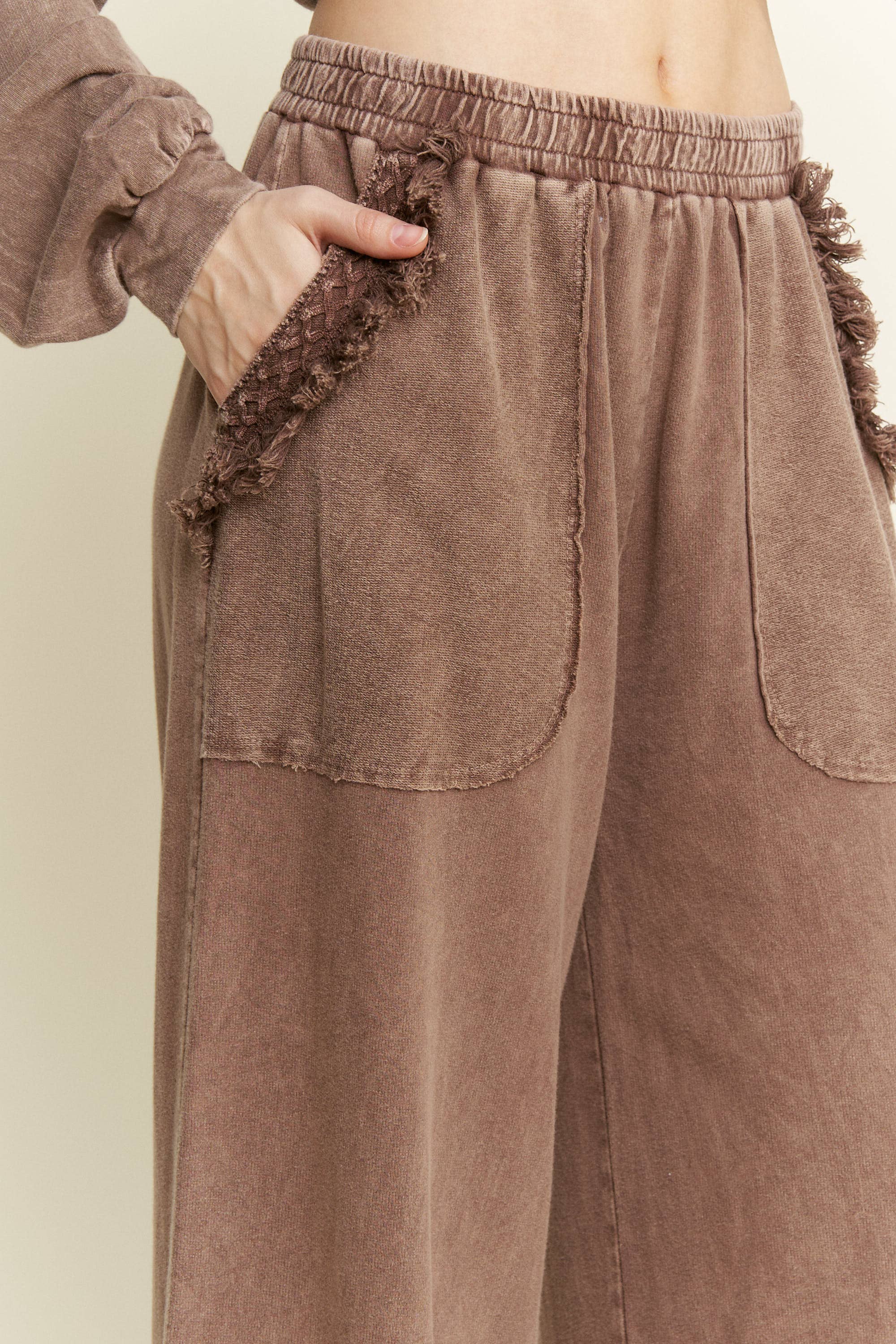 Mineral Washed Tassel Fringe Pants-Pants-Krush Kandy, Women's Online Fashion Boutique Located in Phoenix, Arizona (Scottsdale Area)