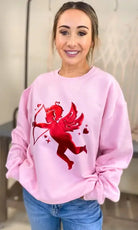 Cupid Valentine Sweatshirt-Graphic Tees-Krush Kandy, Women's Online Fashion Boutique Located in Phoenix, Arizona (Scottsdale Area)