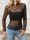 Floral Mock Neck Long Sleeve Mesh Top-Tops-Krush Kandy, Women's Online Fashion Boutique Located in Phoenix, Arizona (Scottsdale Area)