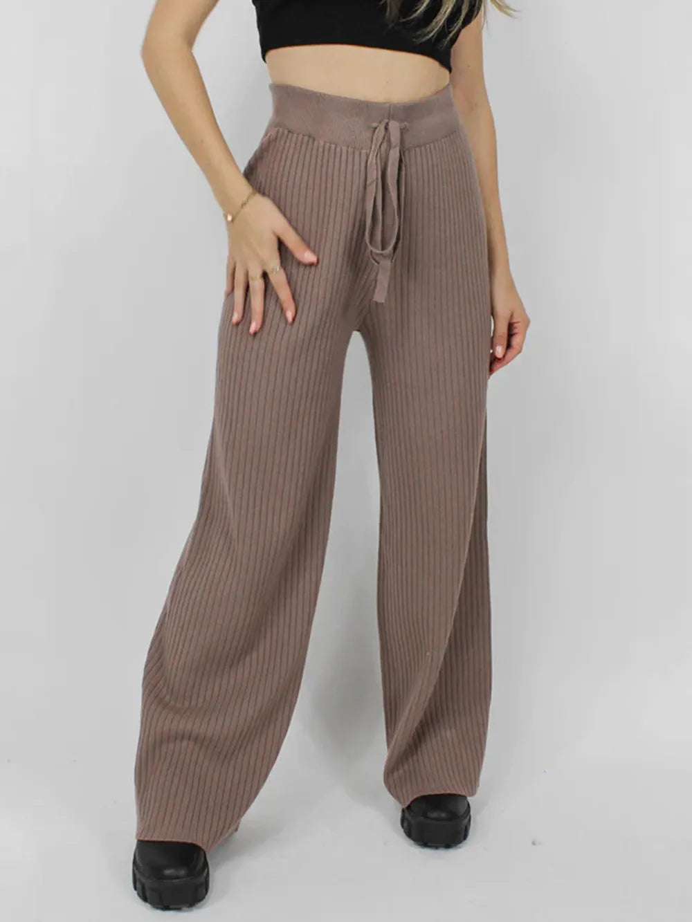 Ribbed Wide Leg Sweater Pants-pants-Krush Kandy, Women's Online Fashion Boutique Located in Phoenix, Arizona (Scottsdale Area)