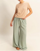 HYFVE Elasticized Waist Wide Leg Pants-PANTS-Krush Kandy, Women's Online Fashion Boutique Located in Phoenix, Arizona (Scottsdale Area)