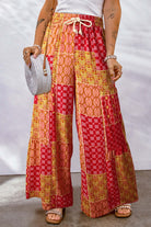 Full Size Drawstring Printed Wide Leg Pants-Krush Kandy, Women's Online Fashion Boutique Located in Phoenix, Arizona (Scottsdale Area)