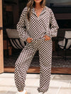 Checkered Drawstring Hoodie and Pants Set-2 Piece Outfit Sets-Krush Kandy, Women's Online Fashion Boutique Located in Phoenix, Arizona (Scottsdale Area)