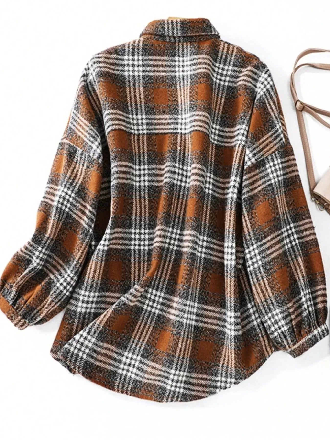 Plaid Button Up Long Sleeve Shacket-Jacket-Krush Kandy, Women's Online Fashion Boutique Located in Phoenix, Arizona (Scottsdale Area)