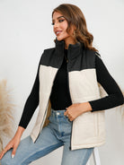 Two-Tone Zip-Up Puffer Vest-Vests-Krush Kandy, Women's Online Fashion Boutique Located in Phoenix, Arizona (Scottsdale Area)