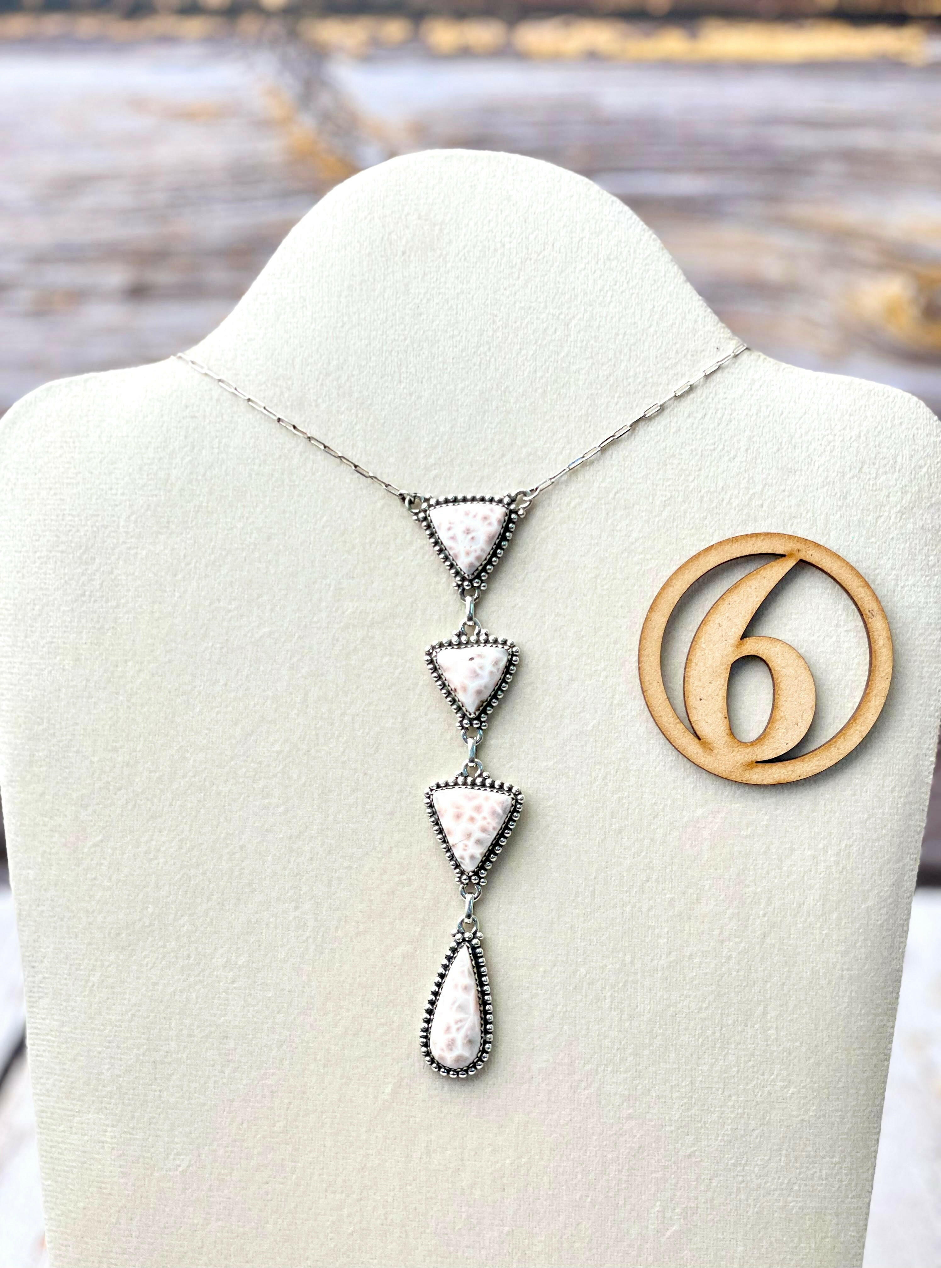 Pink Larimar Drop Necklace-Necklaces-Krush Kandy, Women's Online Fashion Boutique Located in Phoenix, Arizona (Scottsdale Area)