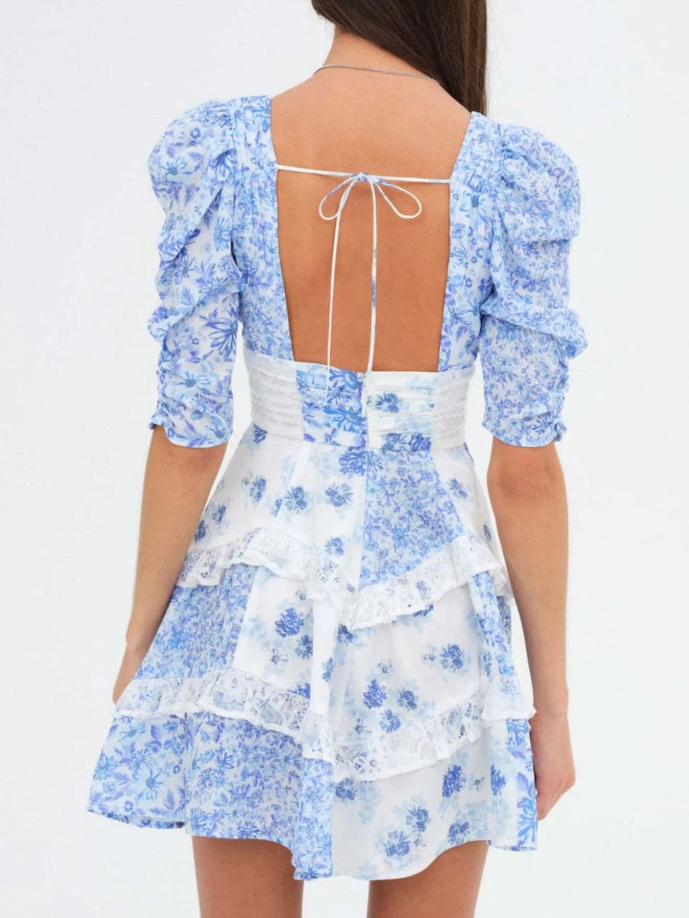 Ruffled Floral Print Half Sleeve Dress-Dresses-Krush Kandy, Women's Online Fashion Boutique Located in Phoenix, Arizona (Scottsdale Area)