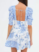 Ruffled Floral Print Half Sleeve Dress-Dresses-Krush Kandy, Women's Online Fashion Boutique Located in Phoenix, Arizona (Scottsdale Area)