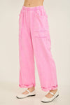 Mineral Washed Raw Hems Pants