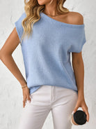 Mandy Boat Neck Short Sleeve Knit Top-Tops-Krush Kandy, Women's Online Fashion Boutique Located in Phoenix, Arizona (Scottsdale Area)