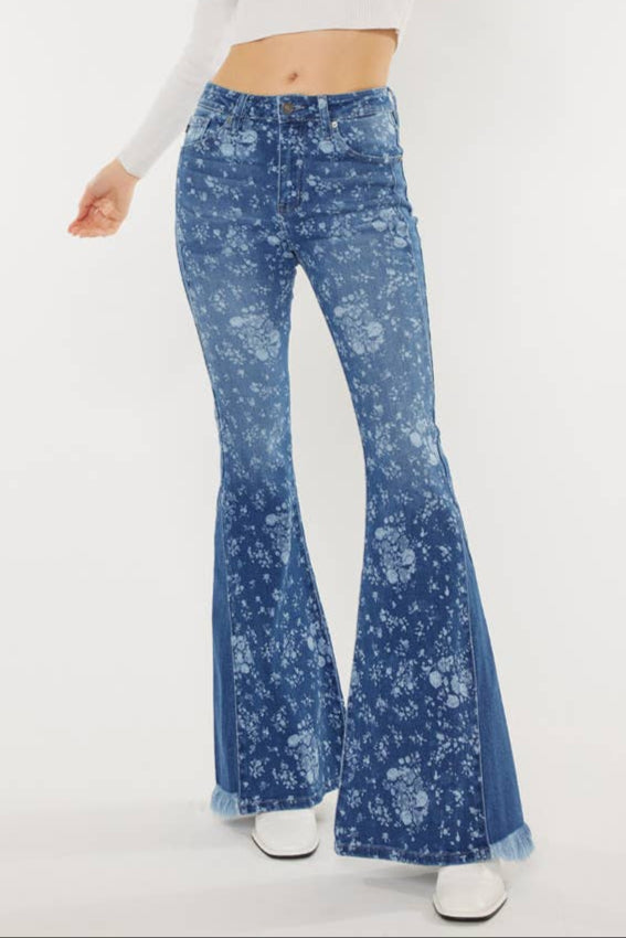 Kancan High-Rise Floral Flare Jeans-Denim-Krush Kandy, Women's Online Fashion Boutique Located in Phoenix, Arizona (Scottsdale Area)