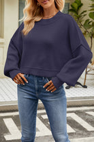 Round Neck Dropped Shoulder Sweater-Krush Kandy, Women's Online Fashion Boutique Located in Phoenix, Arizona (Scottsdale Area)