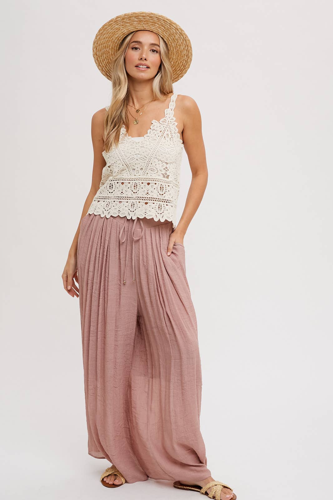 Boho Chic Crochet Cami Top-Tanks-Krush Kandy, Women's Online Fashion Boutique Located in Phoenix, Arizona (Scottsdale Area)