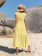 Embroidered Square Neck Ruffle Hem Dress-Krush Kandy, Women's Online Fashion Boutique Located in Phoenix, Arizona (Scottsdale Area)