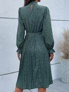 Animal Print Mock Neck Flounce Sleeve Dress-Dresses-Krush Kandy, Women's Online Fashion Boutique Located in Phoenix, Arizona (Scottsdale Area)