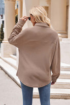 Collared Neck Dropped Shoulder Shirt-Krush Kandy, Women's Online Fashion Boutique Located in Phoenix, Arizona (Scottsdale Area)