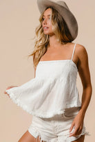 BiBi Fringed Hem Smocked Cami-Krush Kandy, Women's Online Fashion Boutique Located in Phoenix, Arizona (Scottsdale Area)