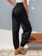 Pocketed Lace Elastic Waist Pants-Pants-Krush Kandy, Women's Online Fashion Boutique Located in Phoenix, Arizona (Scottsdale Area)