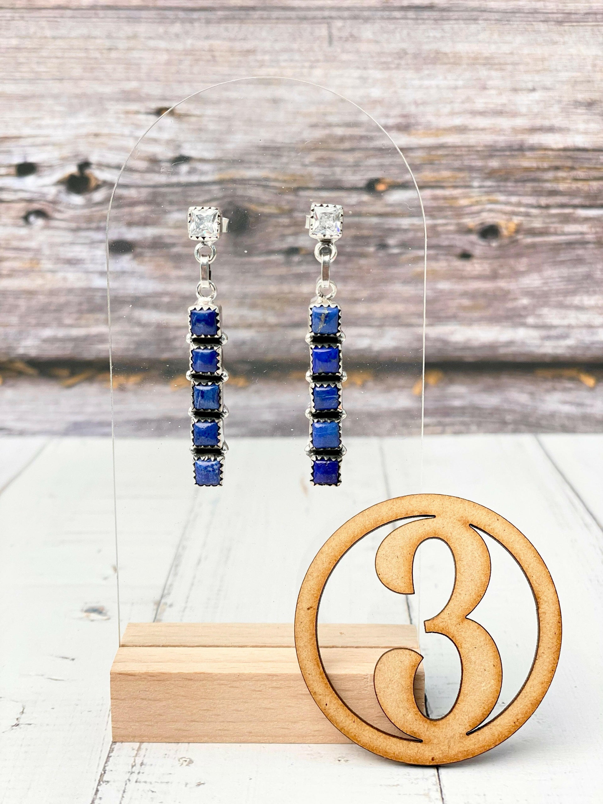 Crystal & Stone Bar Earrings-Earrings-Krush Kandy, Women's Online Fashion Boutique Located in Phoenix, Arizona (Scottsdale Area)