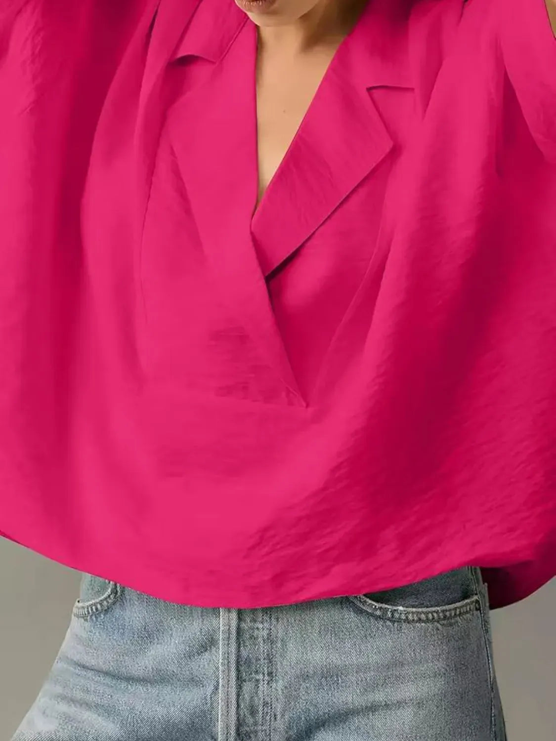 Collared Neck Half Sleeve Blouse-Krush Kandy, Women's Online Fashion Boutique Located in Phoenix, Arizona (Scottsdale Area)