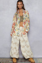 POL Floral Print Button Down Long Sleeve Shirt-Tops-Krush Kandy, Women's Online Fashion Boutique Located in Phoenix, Arizona (Scottsdale Area)