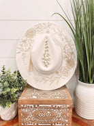 Engraved Floral Hat-Hats-Krush Kandy, Women's Online Fashion Boutique Located in Phoenix, Arizona (Scottsdale Area)