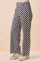 BiBi Gameday Theme Checkered Printed Pants-PANTS-Krush Kandy, Women's Online Fashion Boutique Located in Phoenix, Arizona (Scottsdale Area)