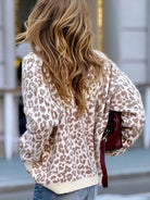Leopard Drop Shoulder Chunky Knitted Cardigan-Sweater-Krush Kandy, Women's Online Fashion Boutique Located in Phoenix, Arizona (Scottsdale Area)