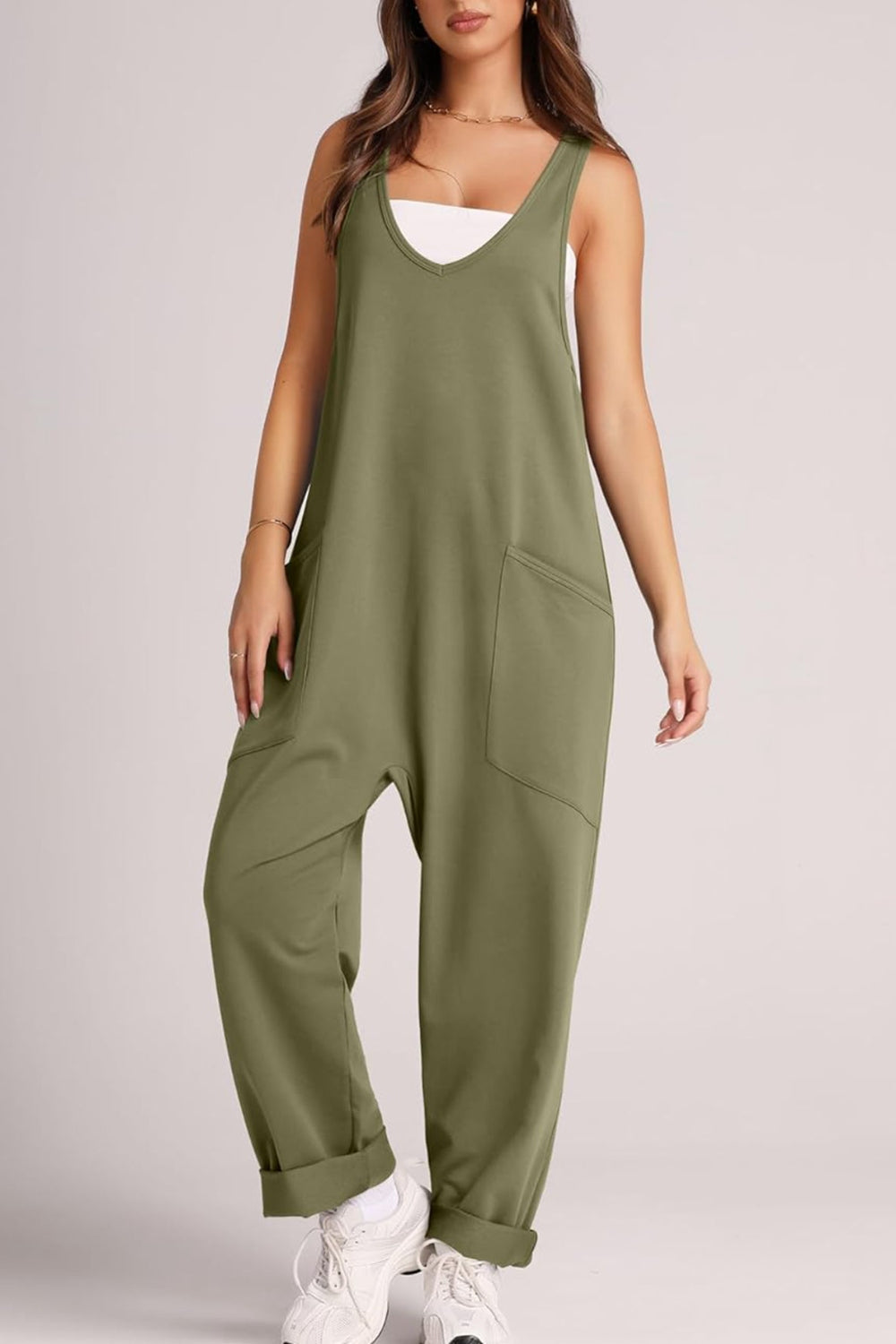 Wide Strap Jumpsuit with Pockets-Jumpsuits & Rompers-Krush Kandy, Women's Online Fashion Boutique Located in Phoenix, Arizona (Scottsdale Area)