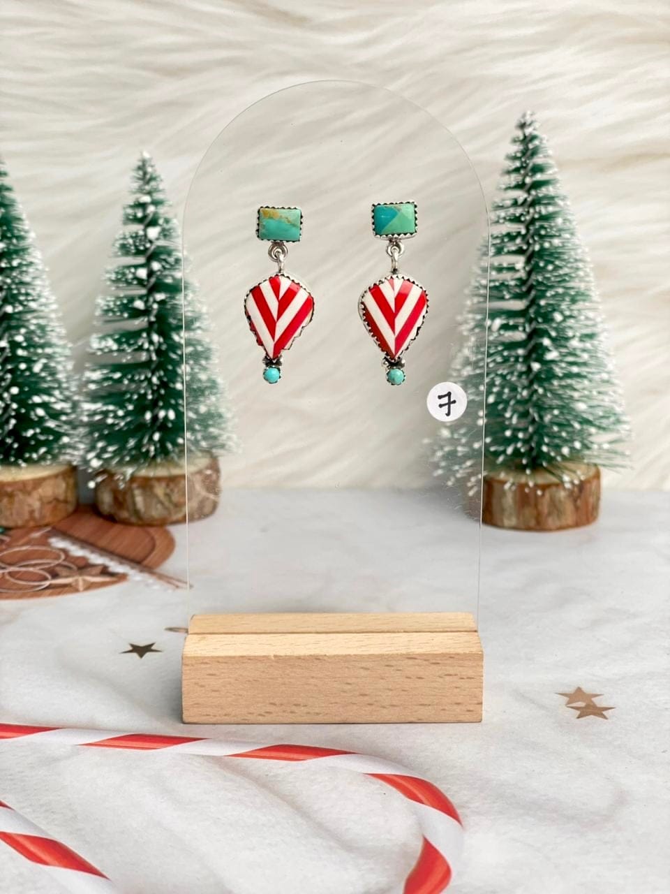 Holly Jolly Red & White Christmas Earrings-Earrings-Krush Kandy, Women's Online Fashion Boutique Located in Phoenix, Arizona (Scottsdale Area)