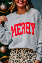 Merry Silver Knit Sweatshirt-Krush Kandy, Women's Online Fashion Boutique Located in Phoenix, Arizona (Scottsdale Area)