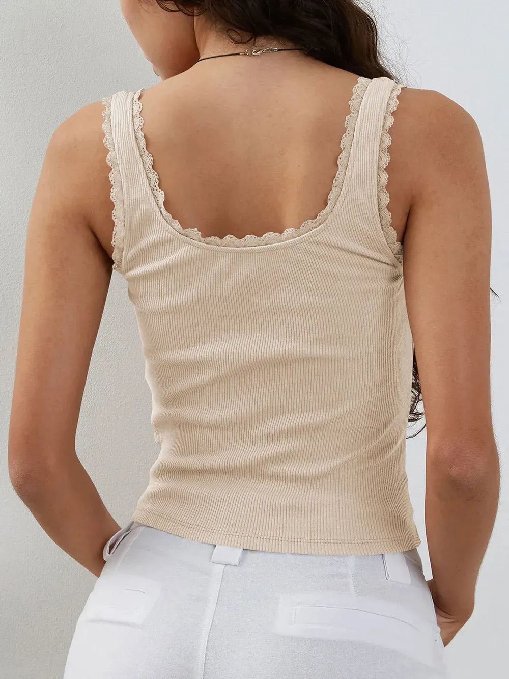 Lace Detail Square Neck Tank-Krush Kandy, Women's Online Fashion Boutique Located in Phoenix, Arizona (Scottsdale Area)