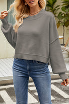 Round Neck Dropped Shoulder Sweater-Krush Kandy, Women's Online Fashion Boutique Located in Phoenix, Arizona (Scottsdale Area)