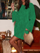 Cutout Back Flare Sleeve Dress-Dresses-Krush Kandy, Women's Online Fashion Boutique Located in Phoenix, Arizona (Scottsdale Area)