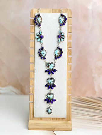 Midnight Muse Dahlia Cluster Necklace
