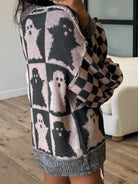 Checkered Ghost Knit Sweater-Sweaters-Krush Kandy, Women's Online Fashion Boutique Located in Phoenix, Arizona (Scottsdale Area)
